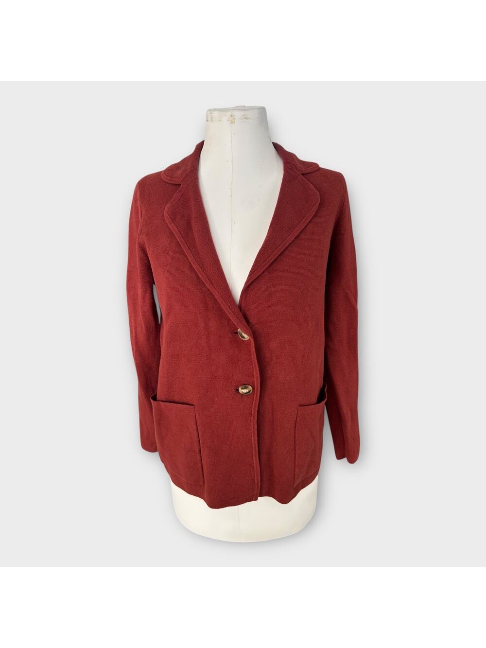 J. Crew Factory Sweater Blazer Rust Red Women's sz Small Preppy Classic Academia